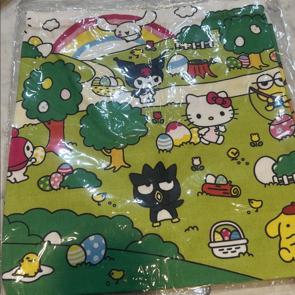 Hello Kitty and Friends Picnic design tote bag.